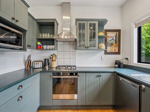 Fridge, microwave, dishwasher, toaster