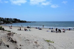 Beach nearby, sun loungers
