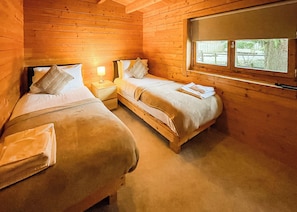 Bedroom, Bed - Four berth lodge with one master double and one twin each with wardrobe. (Crewkerne)