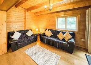 Living Room, Interior - Four berth lodge with one master double and one twin each with wardrobe. (Crewkerne)