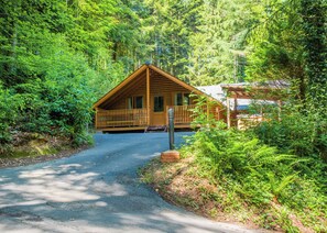Exterior - Timber lodge set in an elevated position with views of the lake. (Webbery, Bideford)