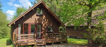 Spacious two storey A-frame lodge.