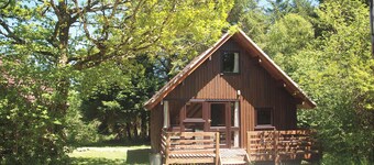 Spacious two storey A-frame lodge.