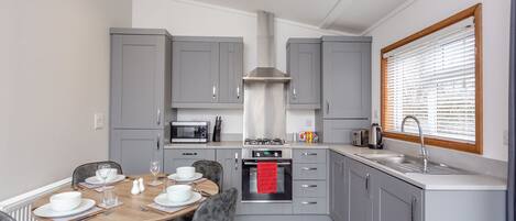 Fridge, oven, stovetop, dishwasher