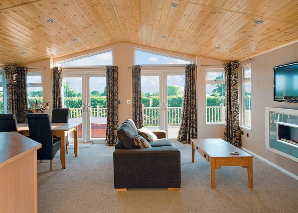 Living area - Luxury contemporary lodge. (Horham, Eye)