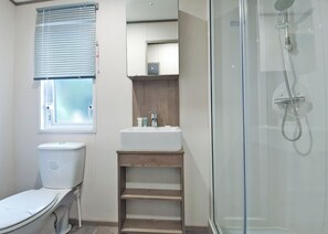 Bathroom - Brand new for 2019. Contemporary caravan with one double and one twin. (Saundersfoot)