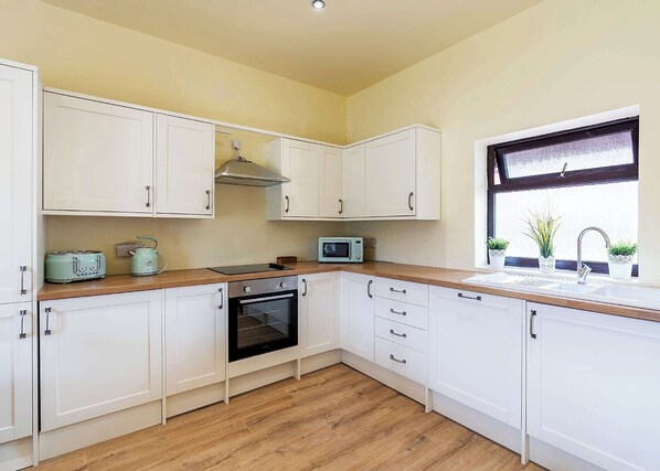 Fridge, oven, stovetop, dishwasher