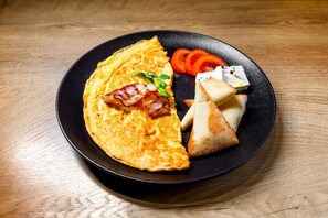 Daily self-service breakfast (EUR 5 per person)