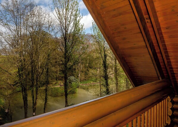 Unclassified image, 1 of 16, button - Timber lodge set in an elevated position with views of the lake. (Webbery, Bideford)