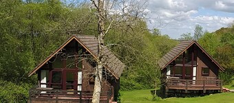 Single storey A-frame lodge.