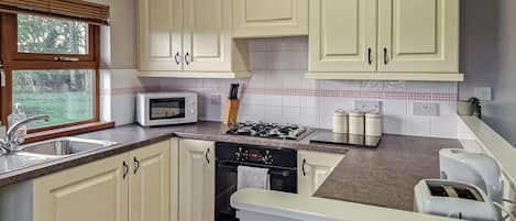Fridge, oven, stovetop, toaster