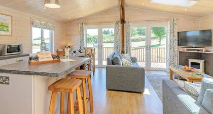 Luxurious lodge with stunning countryside views.