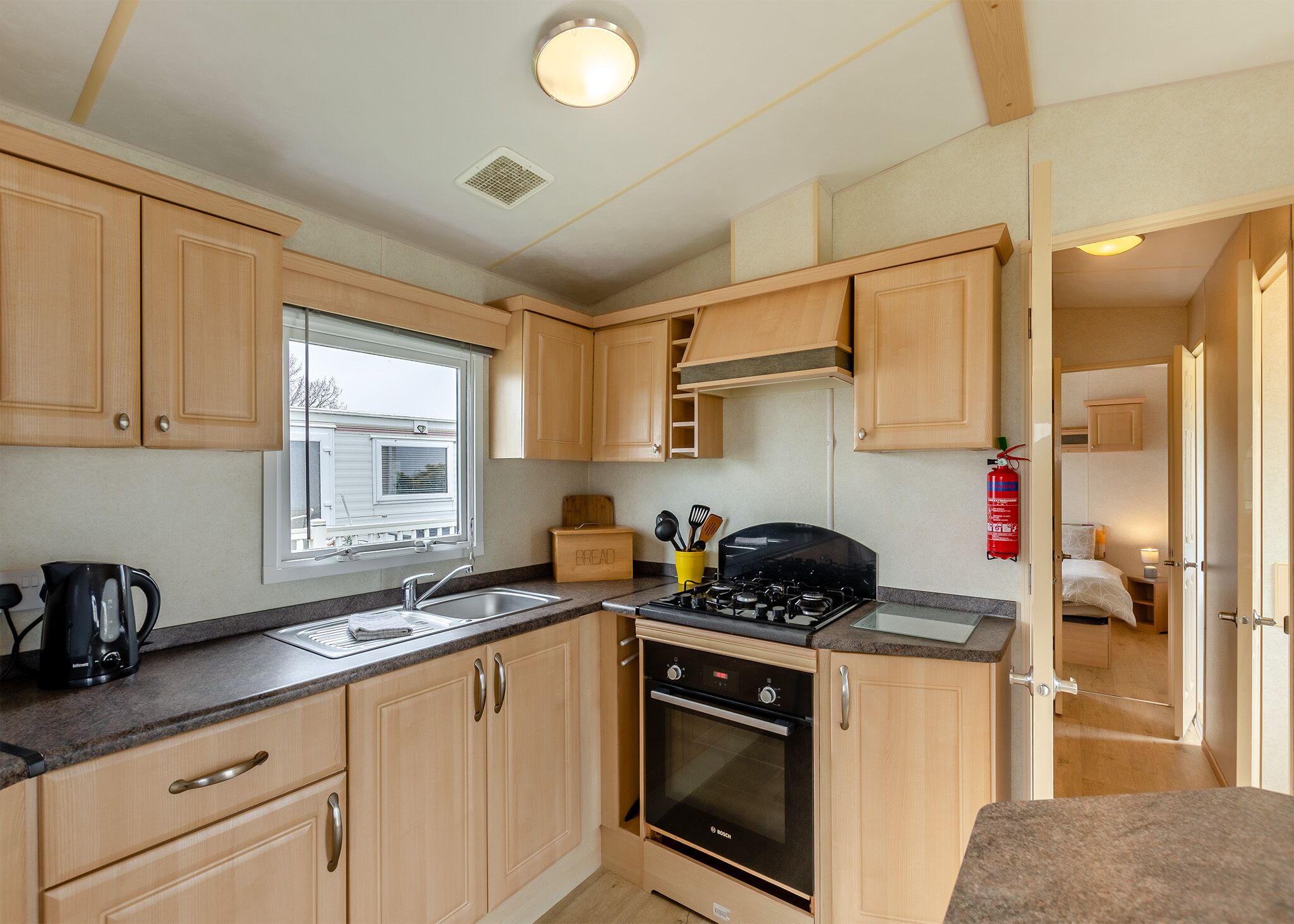 Fridge, oven, stovetop, toaster