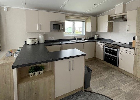 Fridge, oven, stovetop, toaster