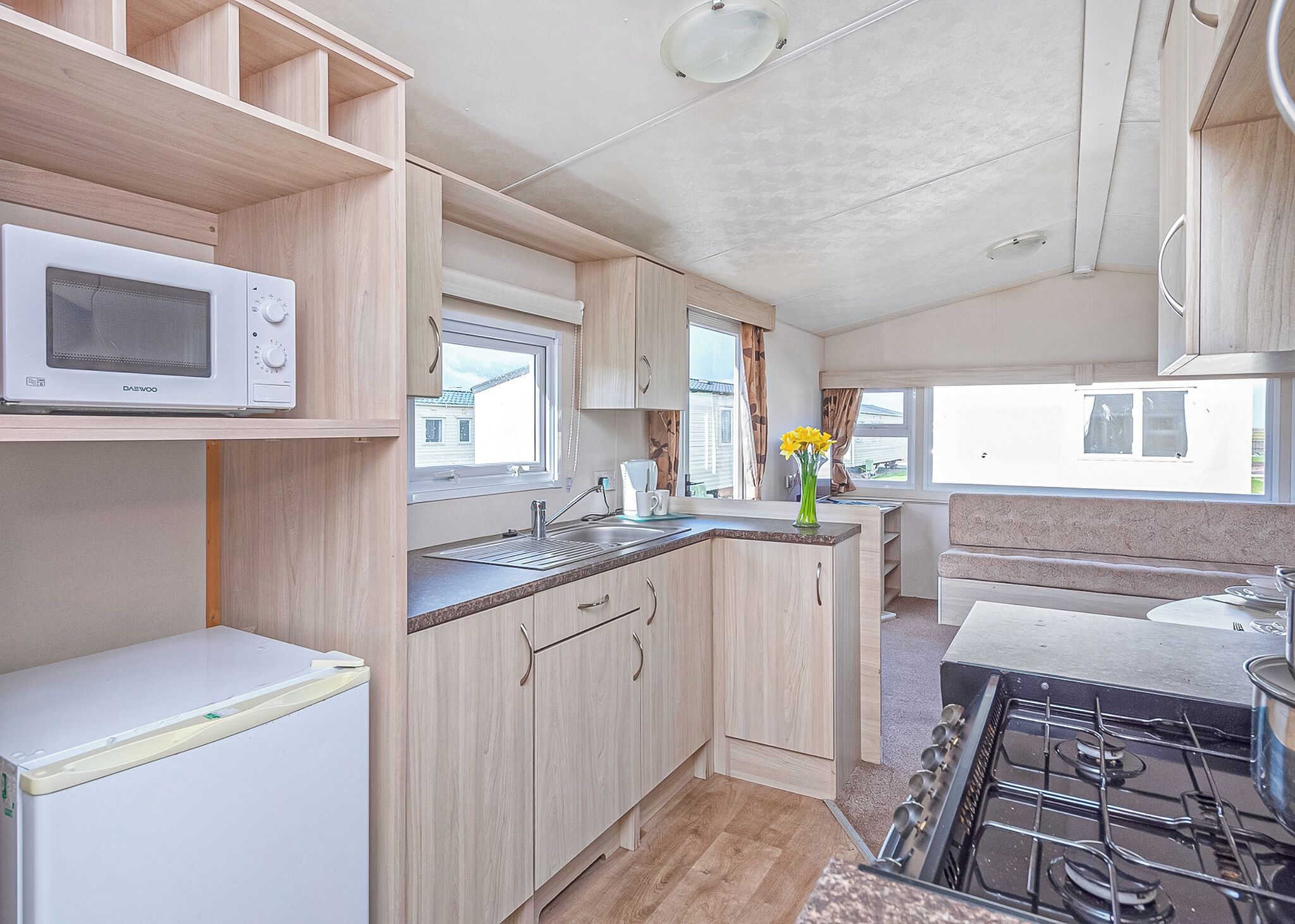 Fridge, oven, stovetop, toaster