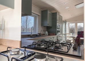 Fridge, oven, stovetop, toaster