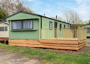 Exterior - New for 2019. Contemporary caravan with one double and two twin. (Cargill)