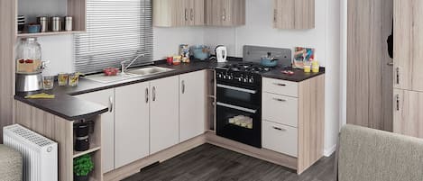 Fridge, oven, stovetop, toaster