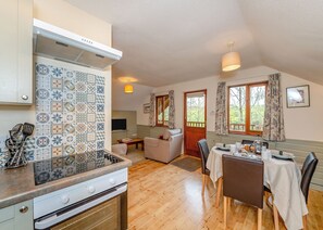 Fridge, oven, stovetop, toaster - Timber lodge set by the lake with one double and one twin. (Webbery, Bideford)