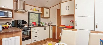 12ft-wide caravan with one double and two twin.