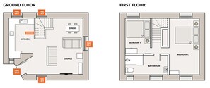 Floor plan - 2 bedroom accommodation in Watergate, Looe (Watergate, Looe)