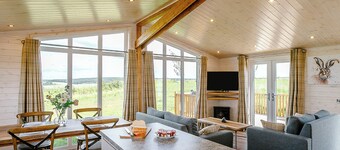 Luxurious and contemporary lodge with stunning countryside views.