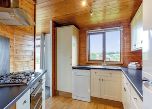 Fridge, oven, stovetop, toaster - 2 bedroom accommodation in Nr St Austell (Nr St Austell)