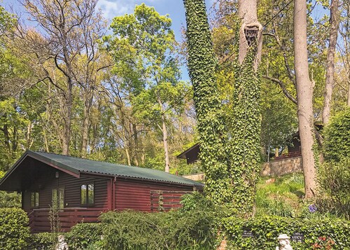 This cosy lodge features one double bedroom and one twin bedroom.