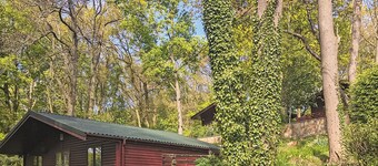 This cosy lodge features one double bedroom and one twin bedroom.