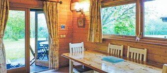 Timber lodge with one double and one twin.