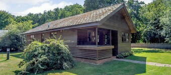 Luxury lodge with one king-size double and one twin.