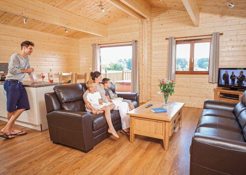 Luxurious solid log lodge.