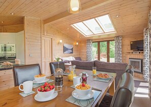 Dining - Superior and stunning stylish pine lodge. (Whitfield, Hexham)
