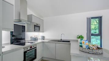 Fridge, oven, stovetop, dishwasher