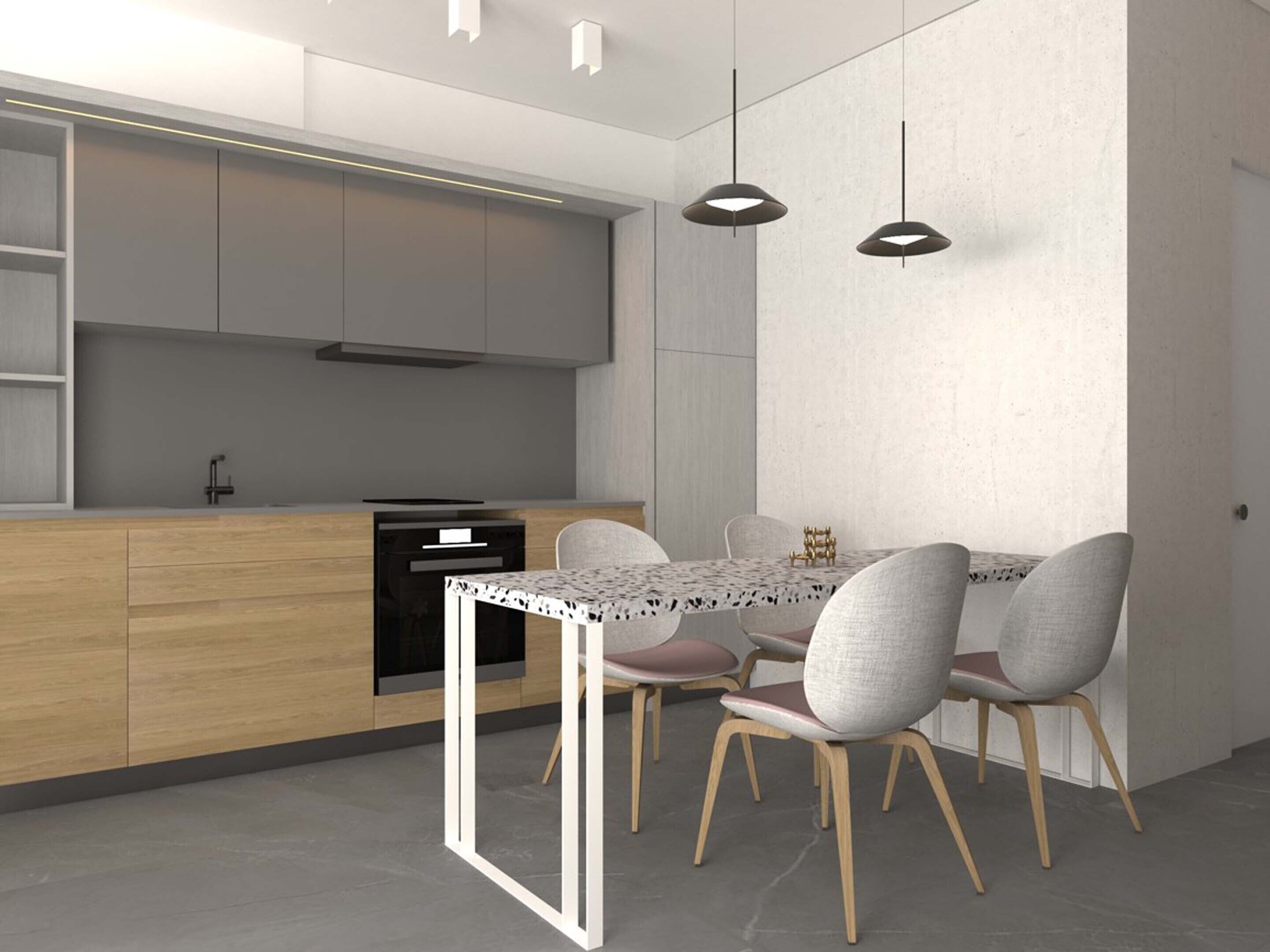 Geladeira grande, fogão, cooktop, lava-louças