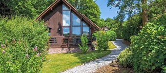 Luxury lodge residing at the top of the wooded valley.