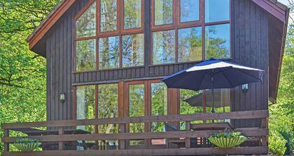 Luxury lodge residing at the top of the wooded valley.