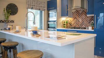 Fridge, oven, stovetop, dishwasher