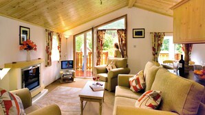 TV - Log cabin with one double with en suite shower and two twin. (Ettrick Valley, Nr Hawick)