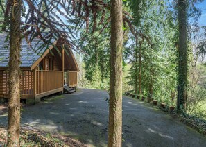 Exterior - Timber lodge set high in an elevated secluded position with a view of the lake. (Webbery, Bideford)