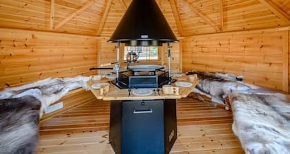 A stunning lodge with a centre lounge.