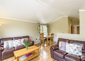 Living area - Modern and contemporary 14ft-wide lodge style holiday home. (Water Yeat, Nr Coniston)