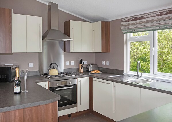 Fridge, oven, stovetop, toaster