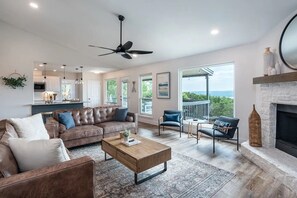 Smart TV, fireplace, video games, stereo