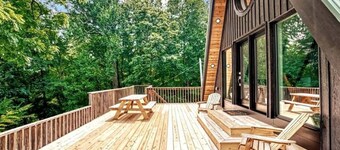 The Black Aframe ⛺️ - HOT TUB & ⛰Mountain Views