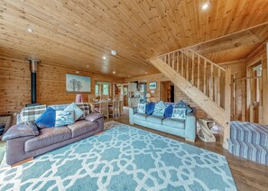 Unclassified image, 3 of 27, button - Ground floor: Spacious open plan lounge, kitchen, dining area with log burner. (Anglesey)