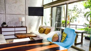 Luxury Apartment | Living area - LUXURY CONDO STEPS FROM 5th AV & BEACH (Playa del Carmen)