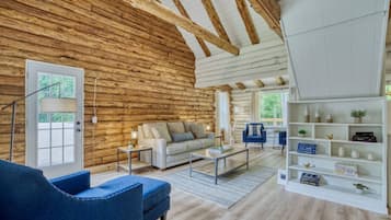 Een televisie, een dvd-speler, een stereo en een kantoor