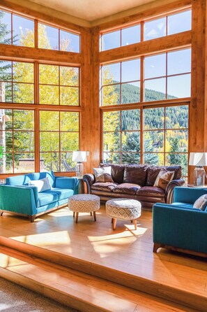 テレビ、暖炉、テーブルサッカー台