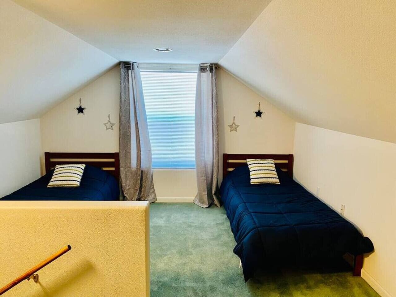 1 bedroom, desk, iron/ironing board, travel crib